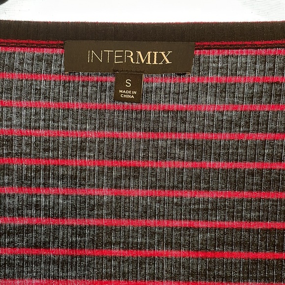 Striped Ribbed Intermix Button Front Top - Picture 2 of 6